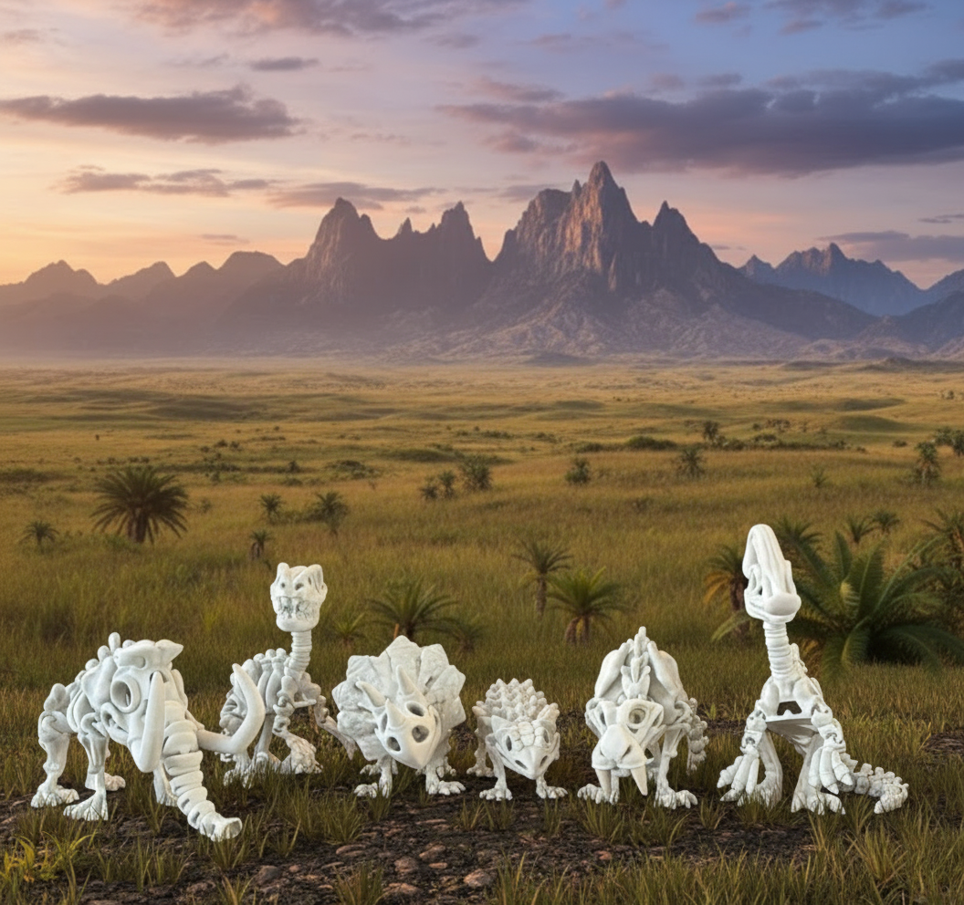 🦕 Triceratops– Squelette 3D articulé